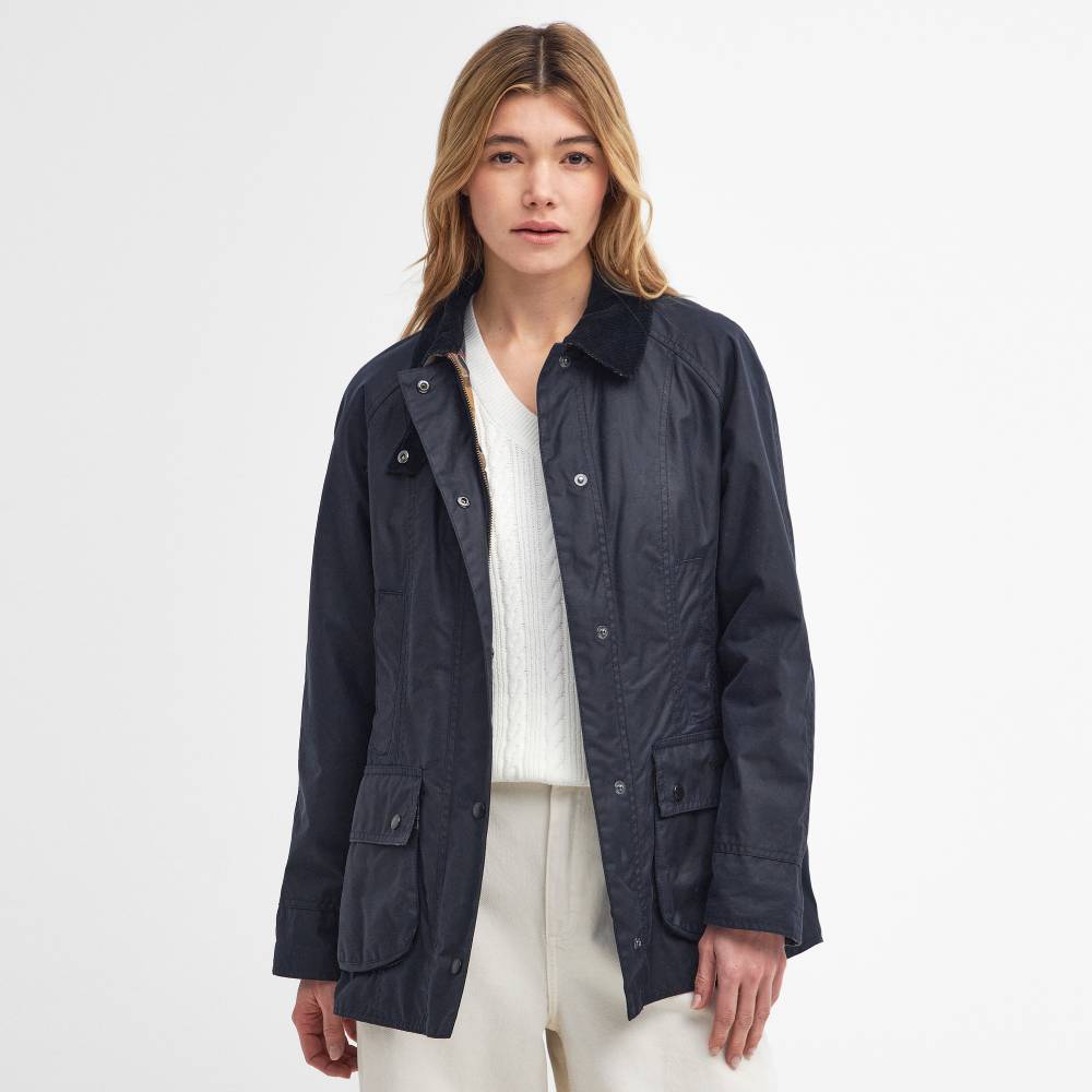 Barbour Beadnell Ladies Wax Jacket (Navy)