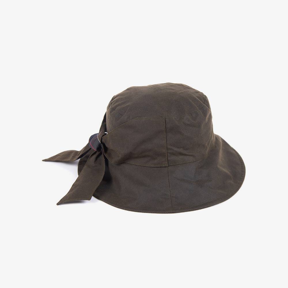 Waxed Cotton Hat with Tie Details