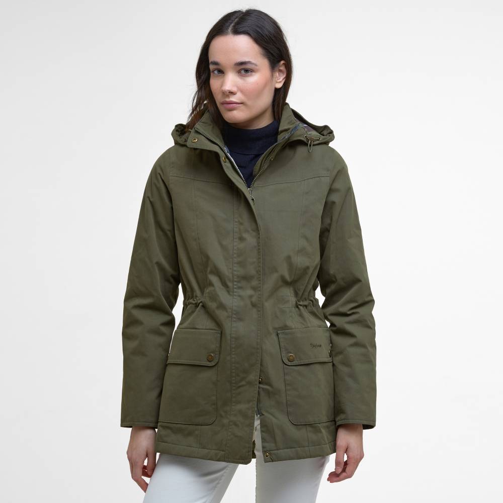 Waterproof Ladies Coat in Olive Green