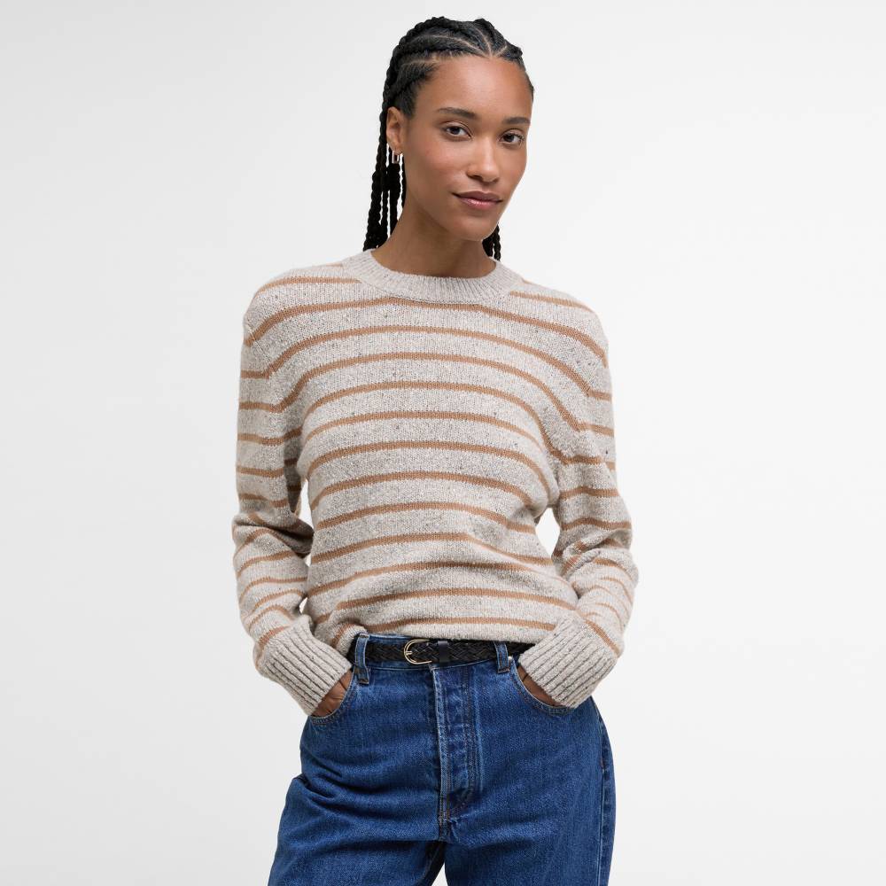 Women's Striped Jumper with Crew Neck