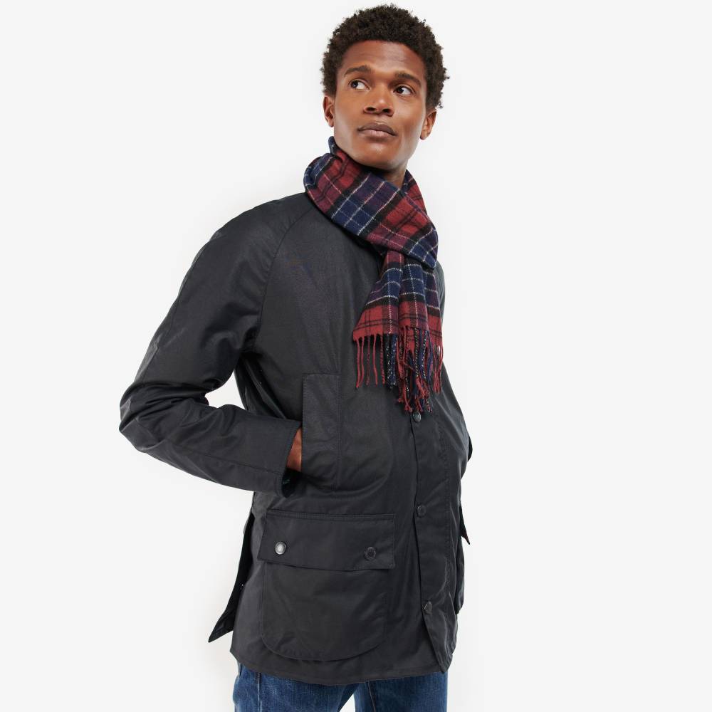 Barbour Tartan Lambswool Scarf (Cordovan)