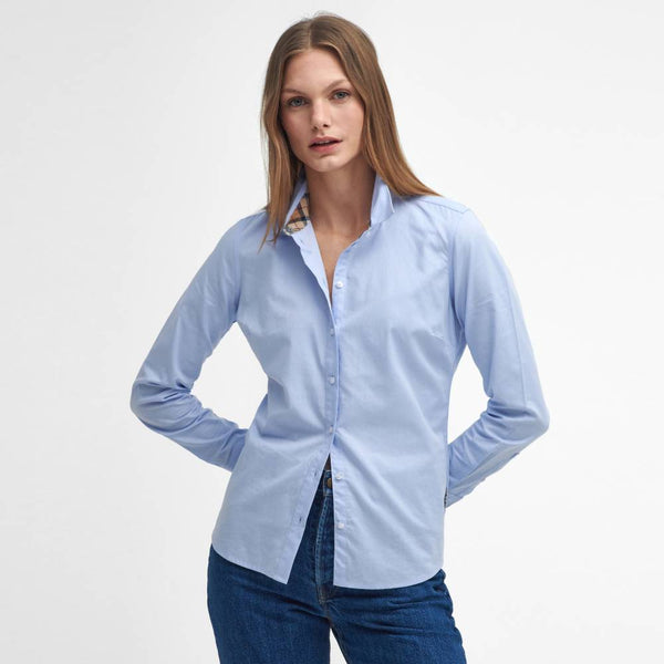 Pale Blue Shirt with Tartan Detail