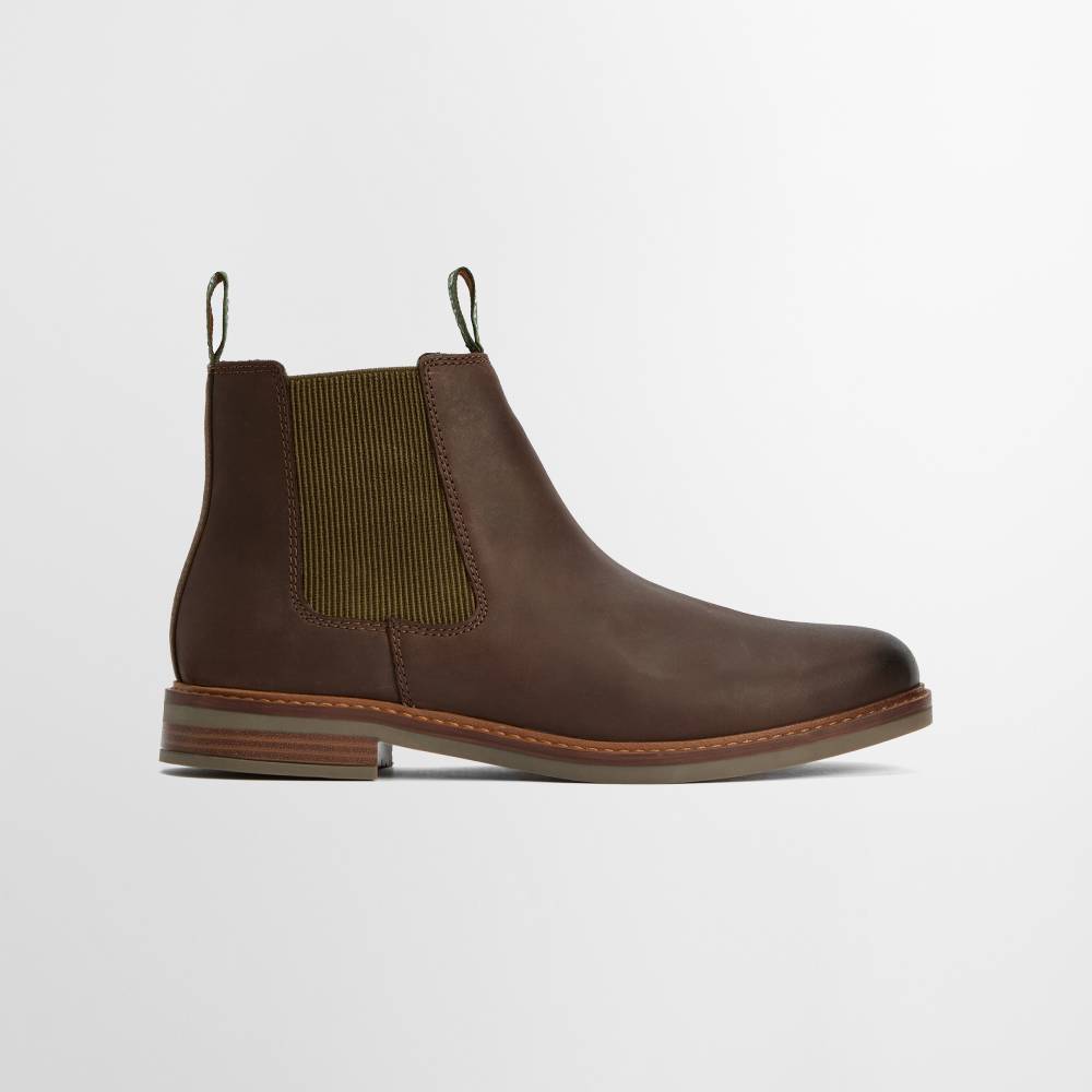 Brown Leather Chelsea Boots with Elasticated Sides