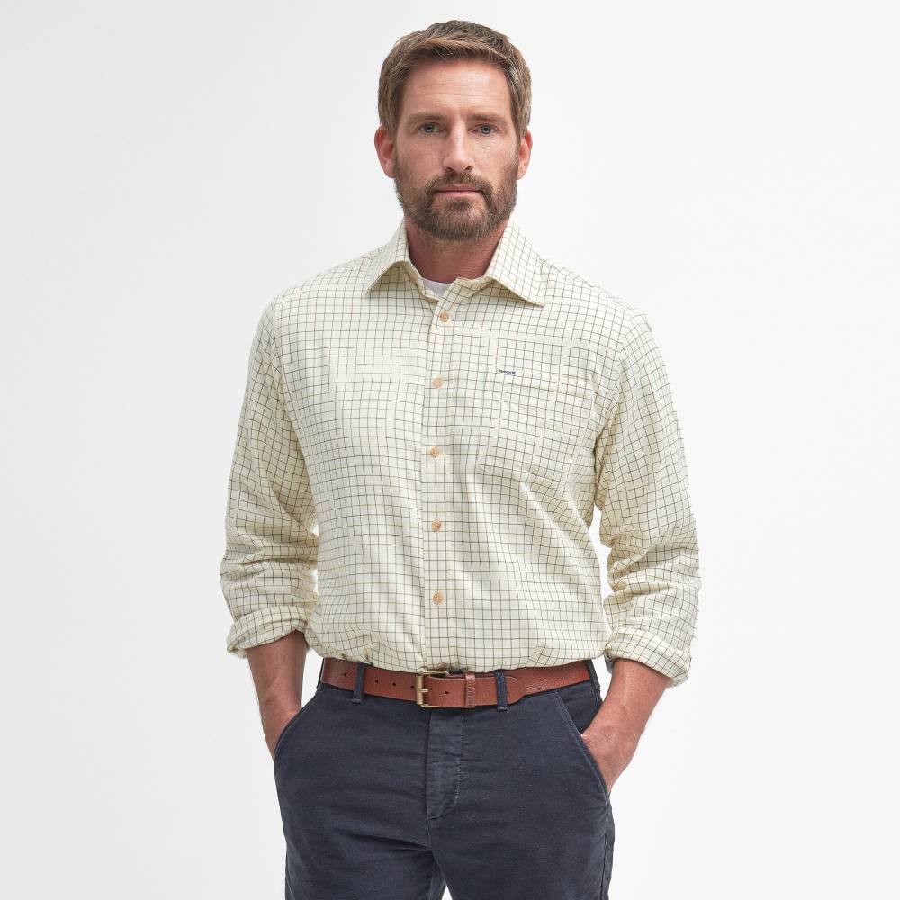Barbour Field Tattersall Regular Men's Shirt (Green/Brown)