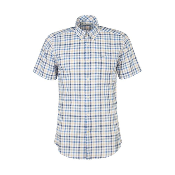 Men's Short Sleeve Shirt in Blue Check