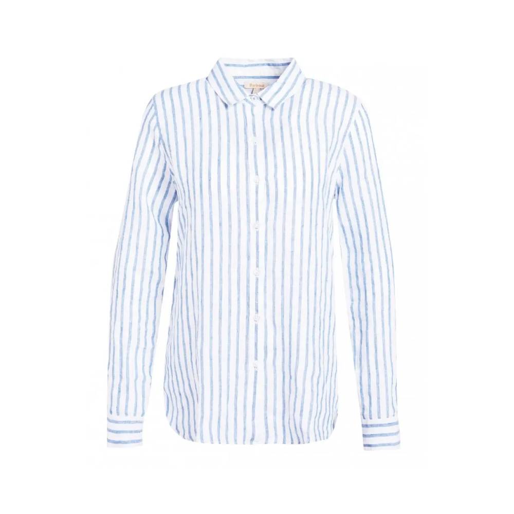 Ladies Striped Shirt in White and Blue