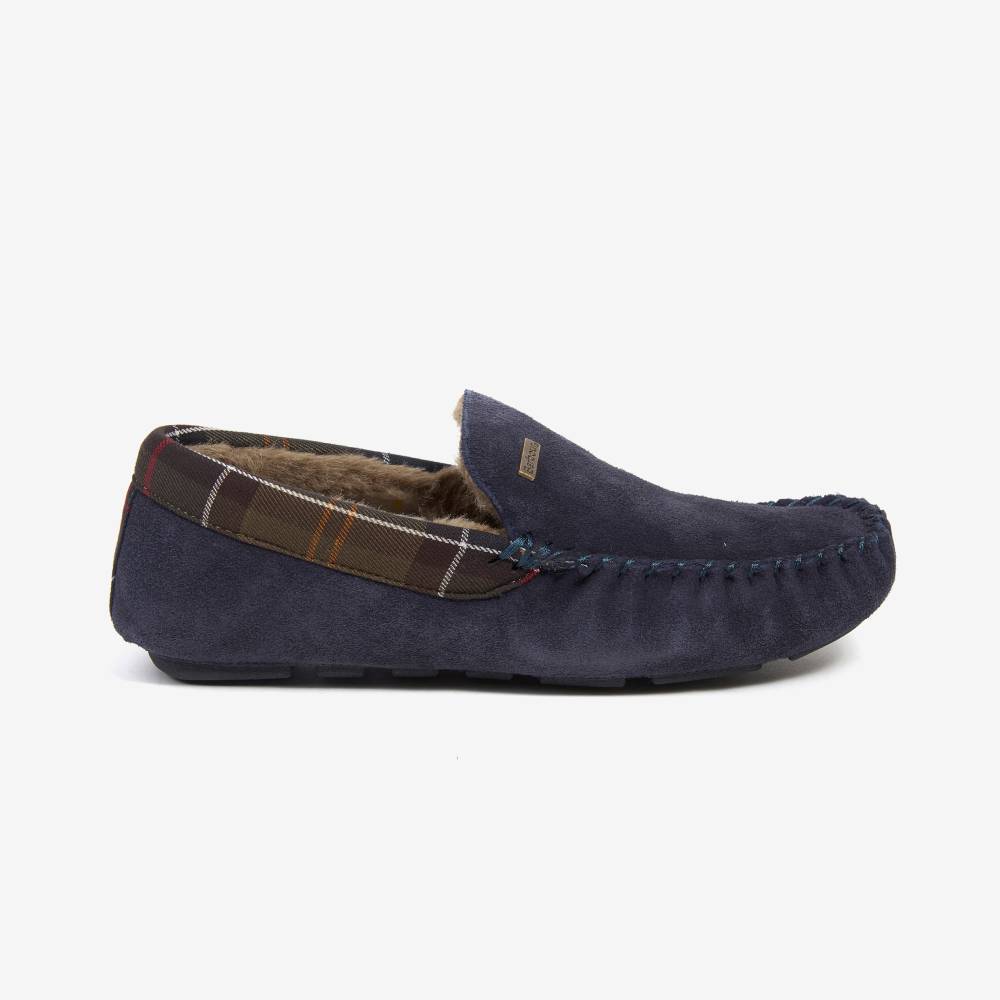 Barbour Monty Slippers (Navy Suede)