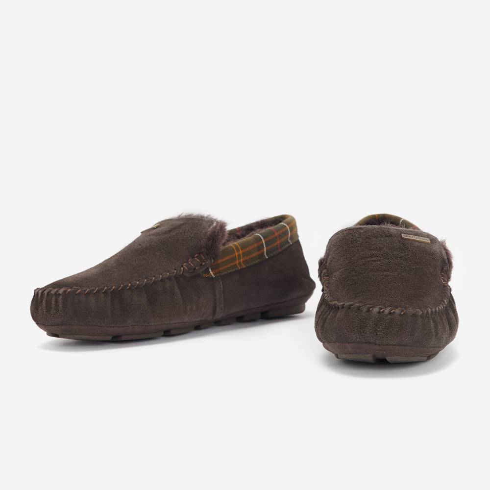 Barbour Monty Slippers (Brown Suede)