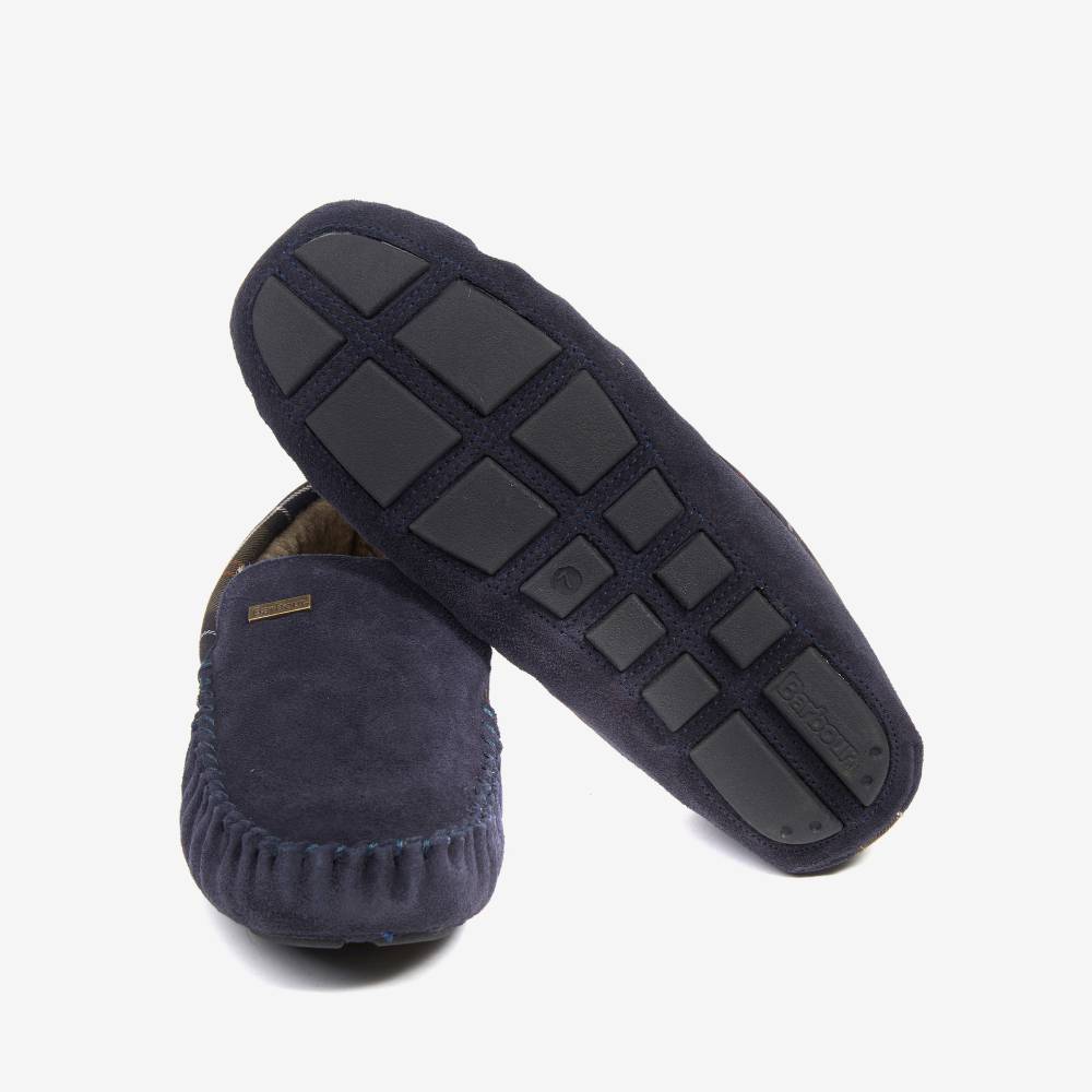 Men's Moccasin Slippers with Rubber Sole