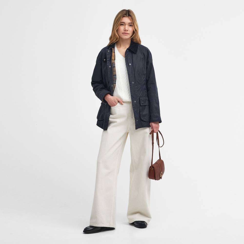 Barbour Beadnell Ladies Wax Jacket (Navy)