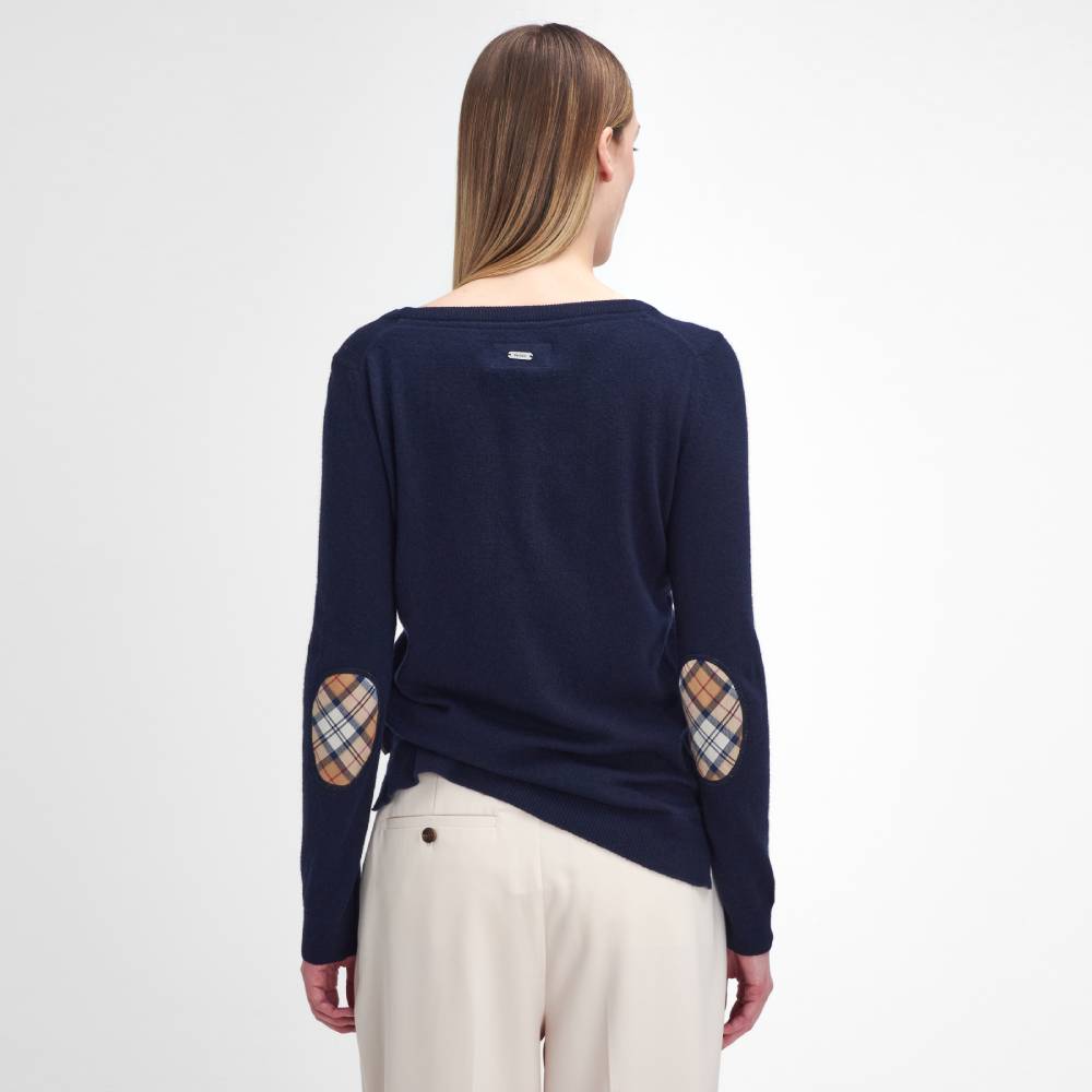 Women's Jumper with Tartan Elbow Patches