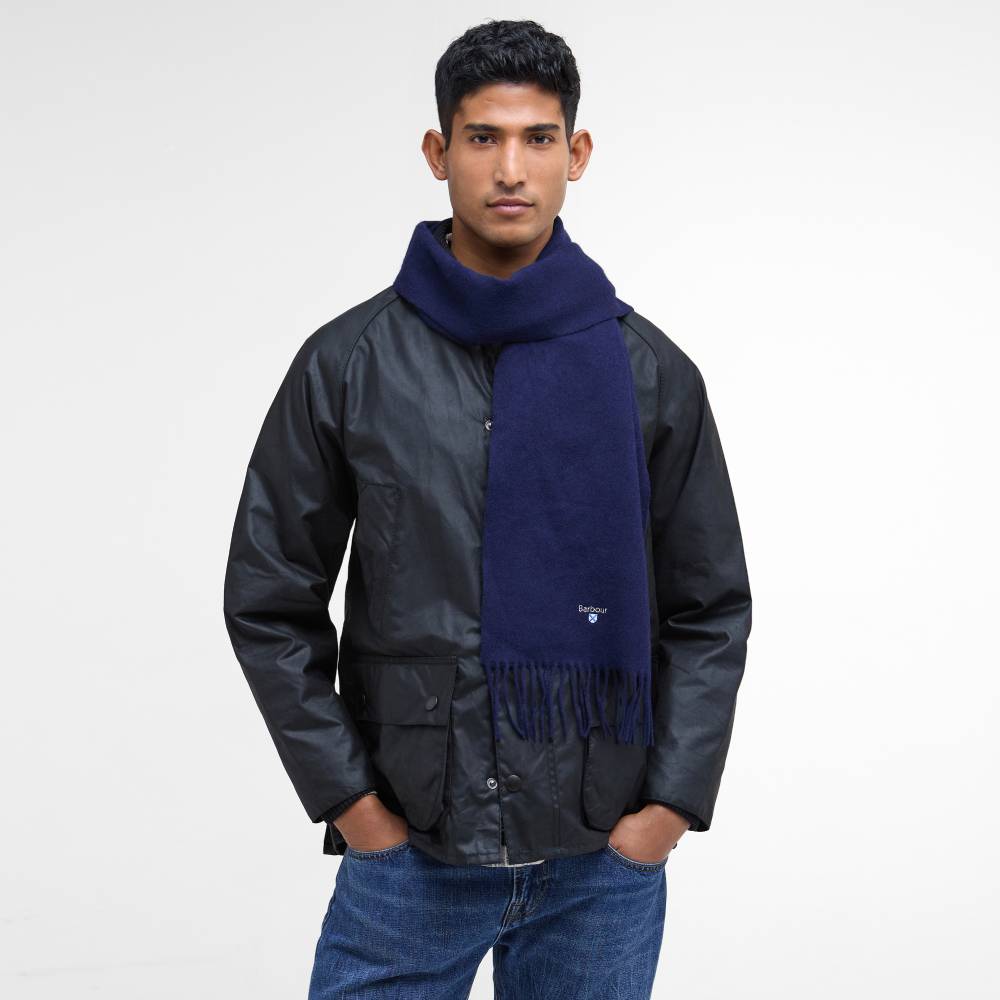 Barbour Plain Lambswool Scarf (Navy)