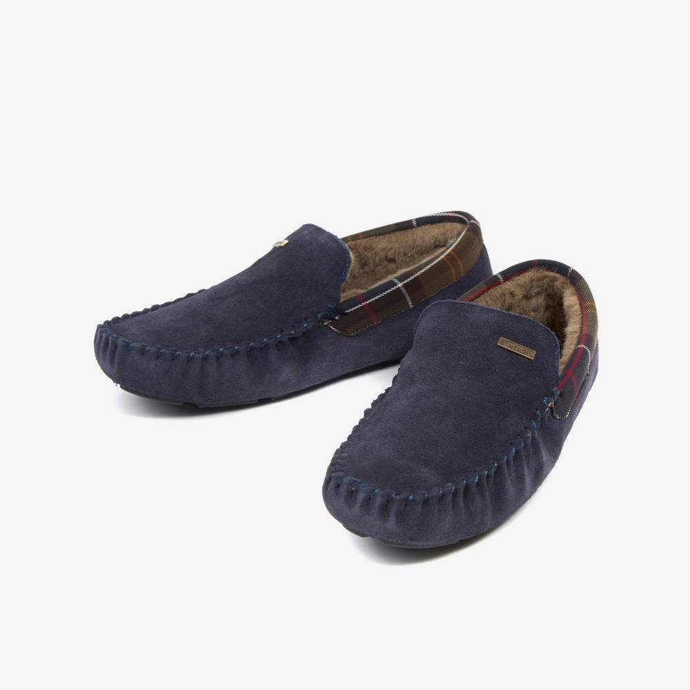 Barbour Monty Slippers (Navy Suede)