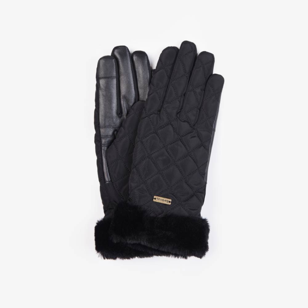 Barbour Norwood Quilted Gloves (Black)