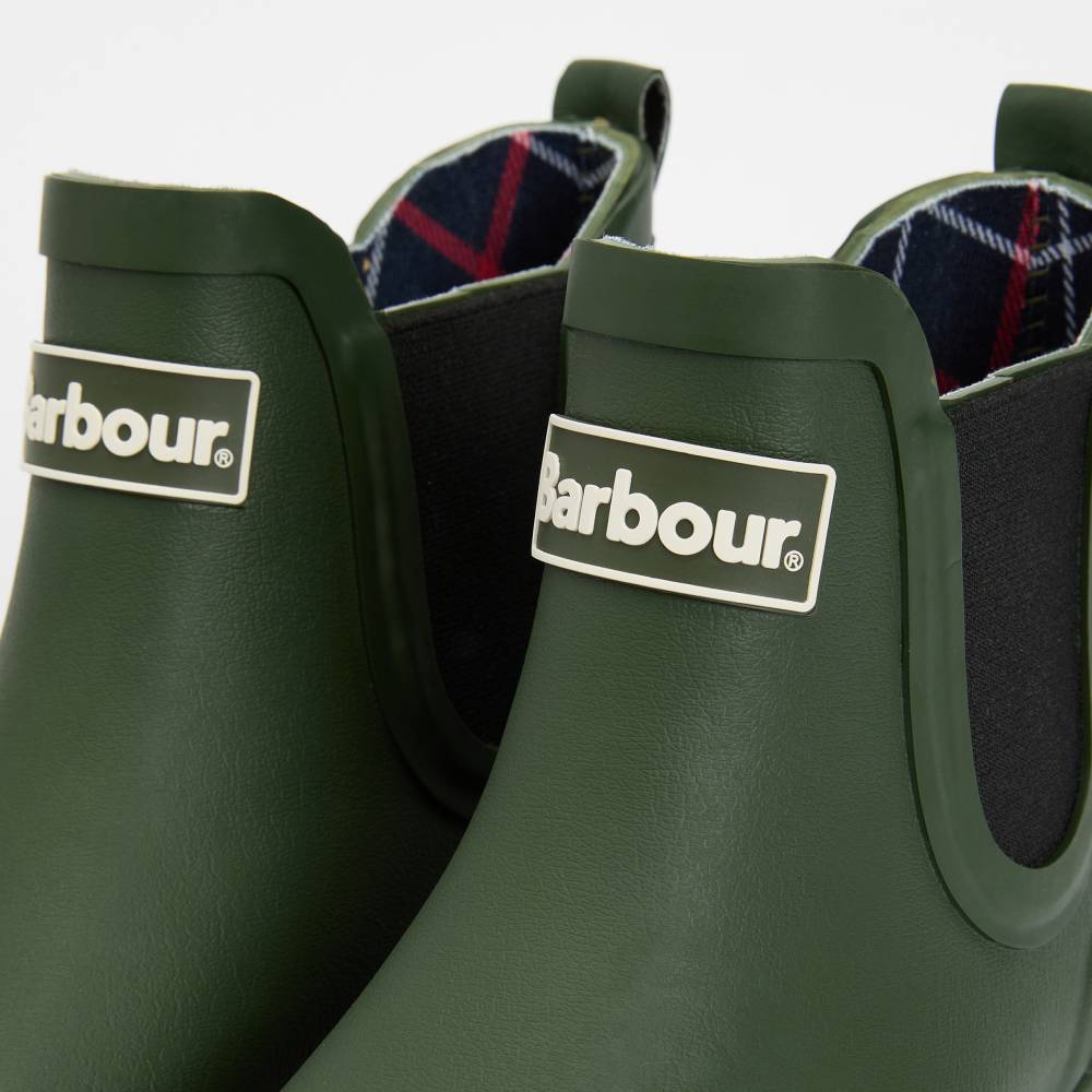Barbour Wilton Chelsea Wellington Boots (Olive)