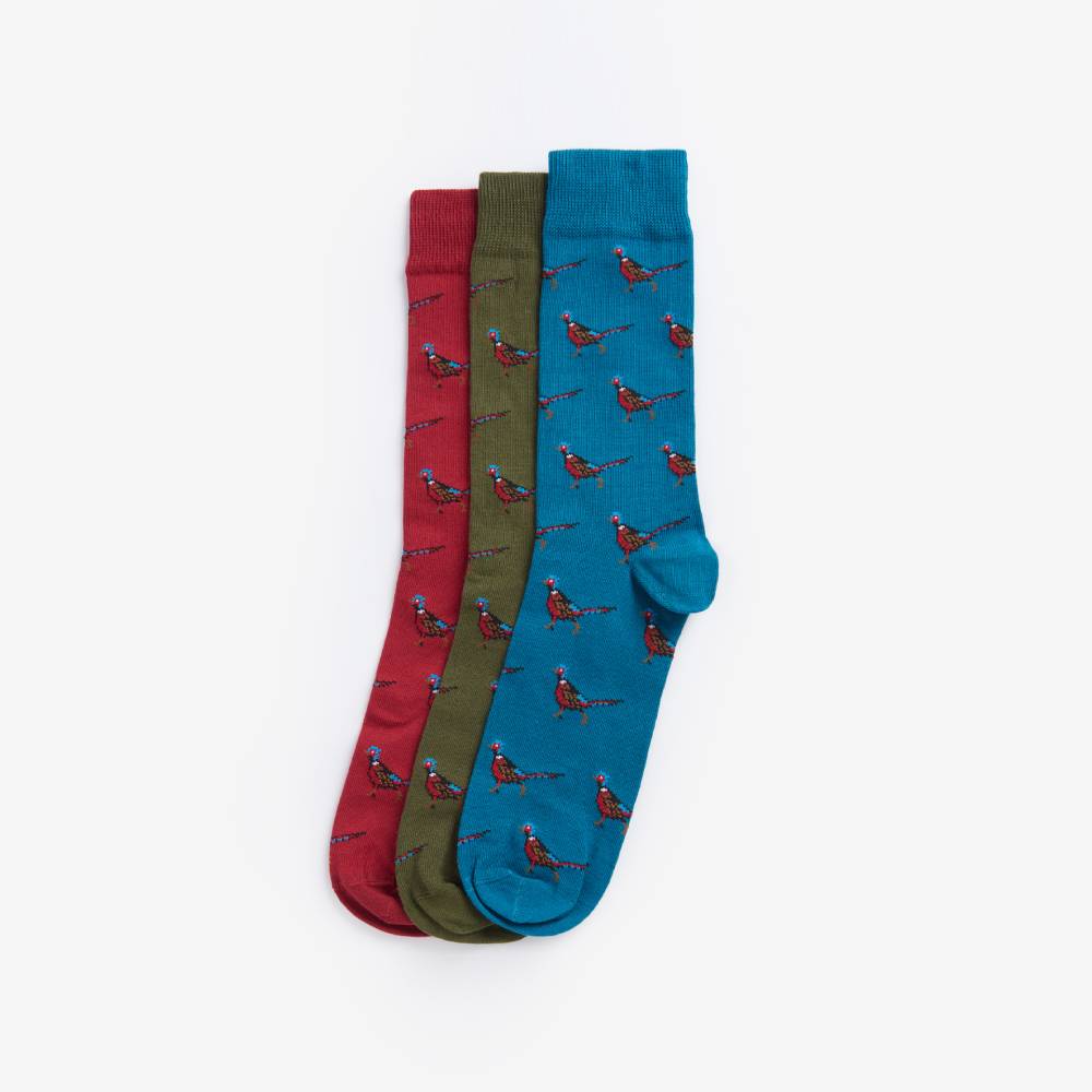 Barbour Pheasant Sock (Olive/Blue/Red)