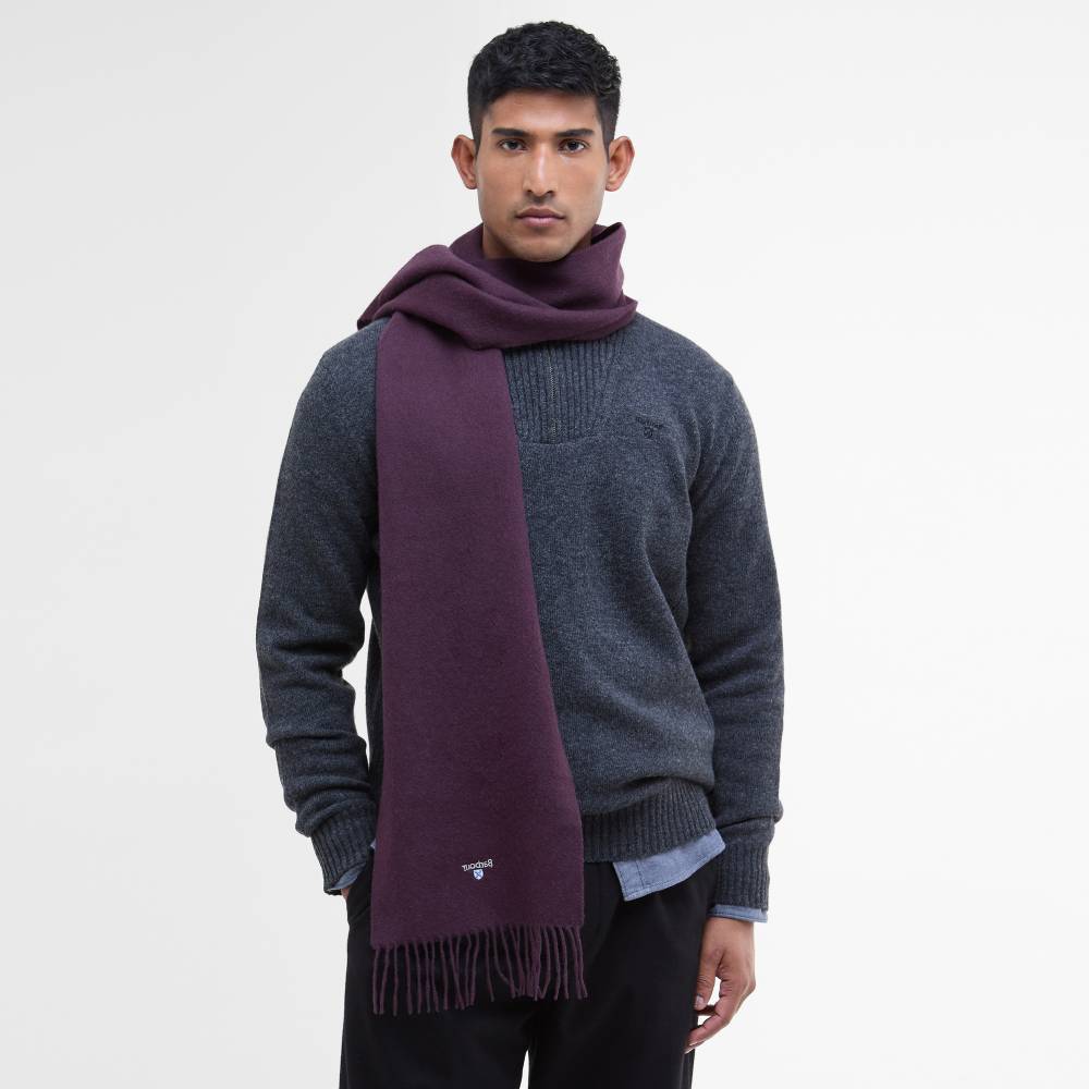 Barbour Plain Lambswool Scarf (Damson)