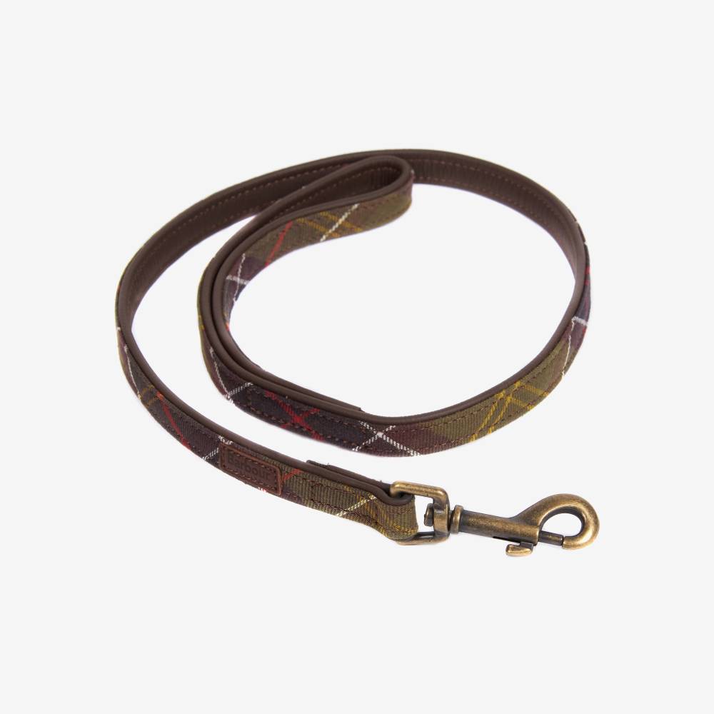 Barbour Leather Dog Lead (Classic Tartan)