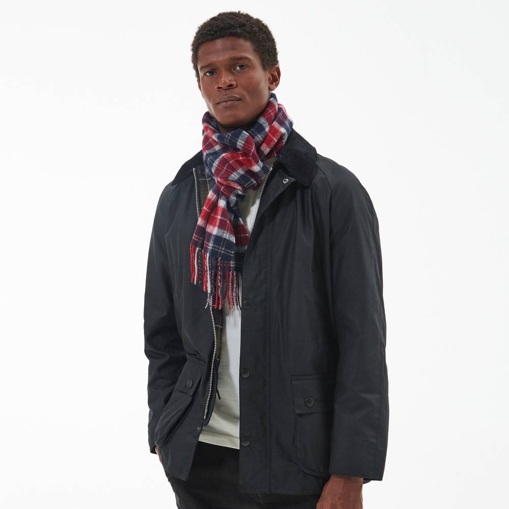 Barbour Tartan Lambswool Scarf (Cranberry Tartan)