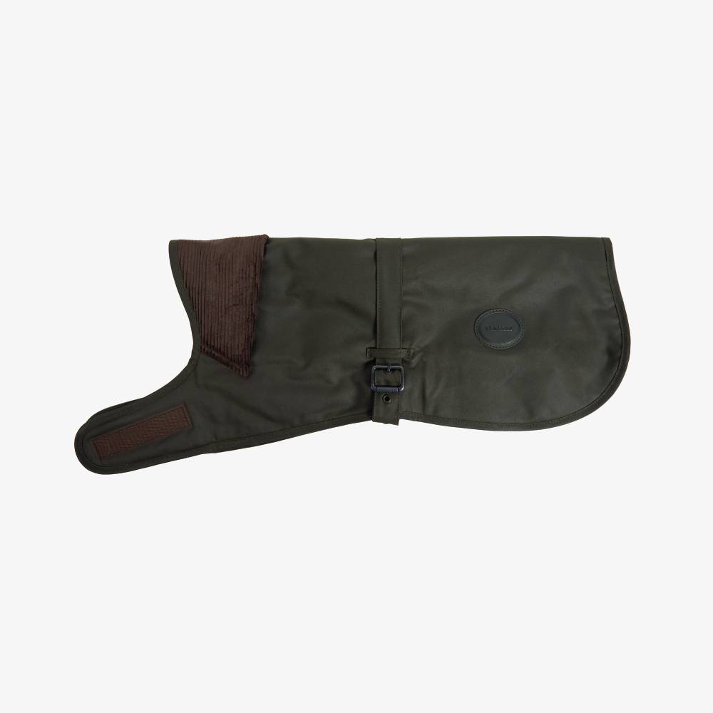 Dark Green Dog Coat with Brown Accents