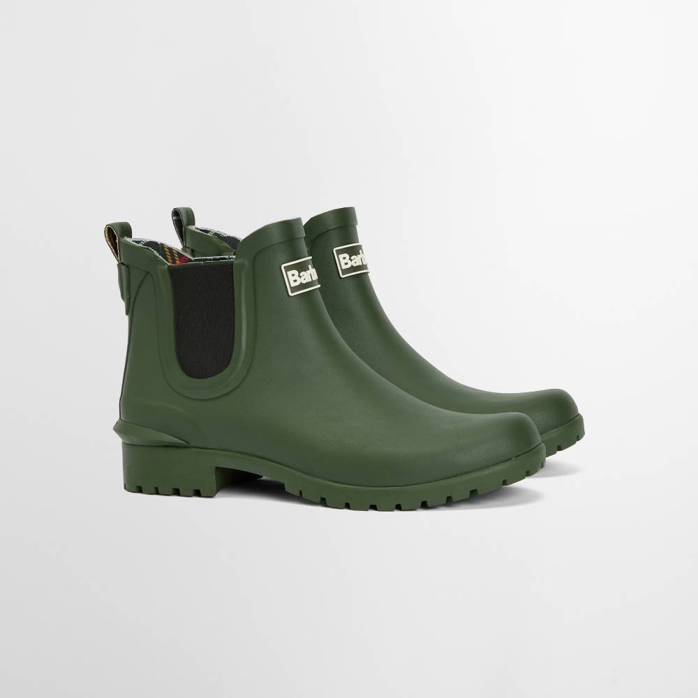 Barbour Wilton Chelsea Wellington Boots (Olive)