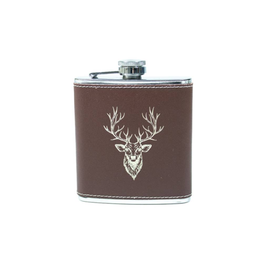 Bisley Brown Leather 6oz Hip Flask