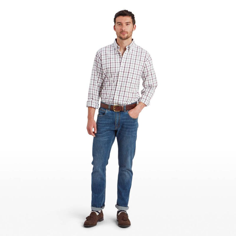 Schoffel Brancaster Classic Shirt (Wine Check)