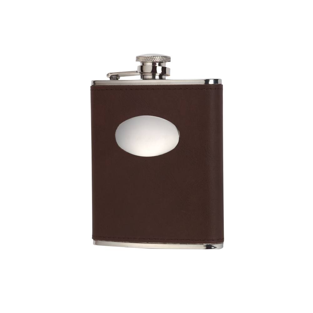 Hip Flask with Leather Cover
