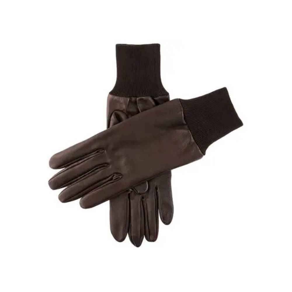Dents Leather Shooting Gloves Right Hand Silk Lined (Brown)