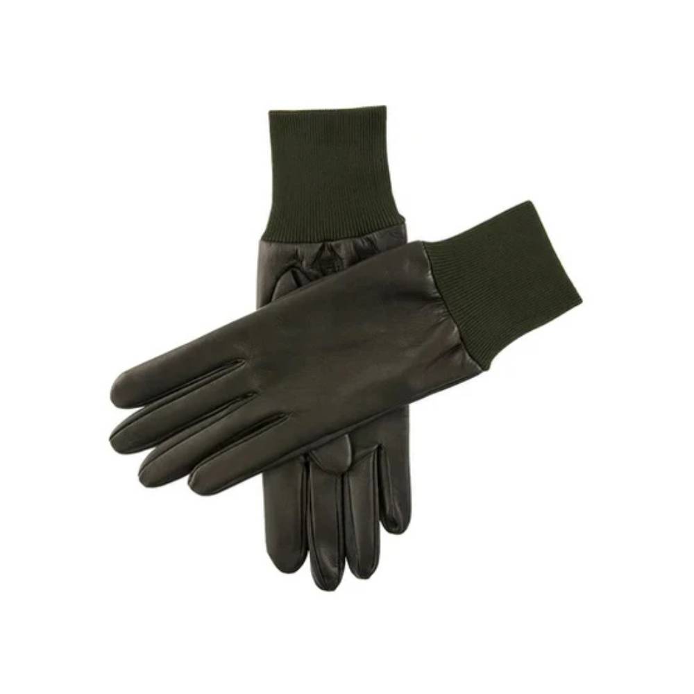 Dents Leather Shooting Gloves Right Hand Silk Lined (Olive)