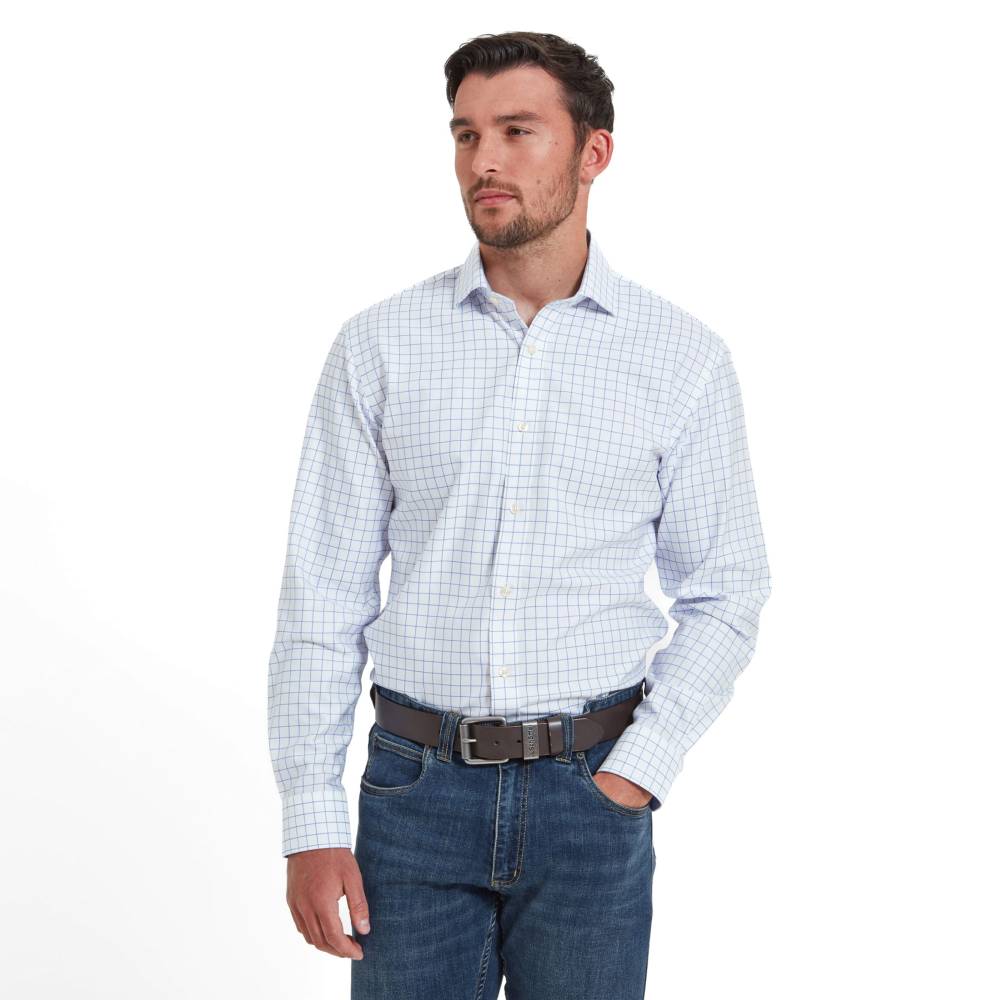 Schoffel Greenwich Tailored Shirt (Light Blue Check)