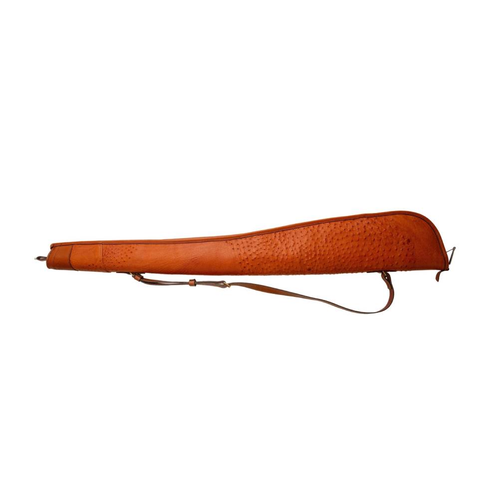 Handmade Ostrich Leather and Fleece Gun Slip (Tan)