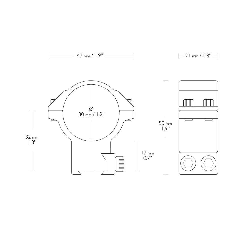 Hawke 2 Piece Match Ring - 9-11mm Dovetail | 30mm