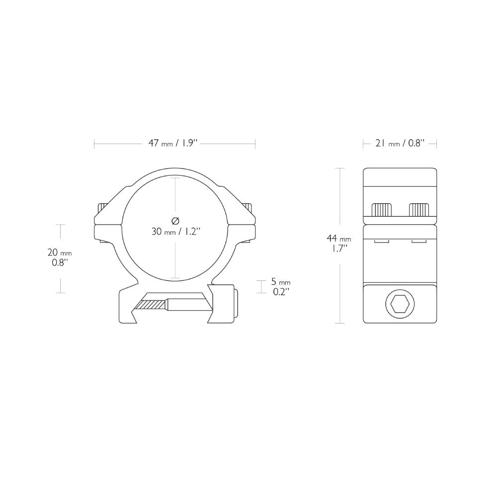 Hawke 2 Piece Match Ring - Weaver | 30mm