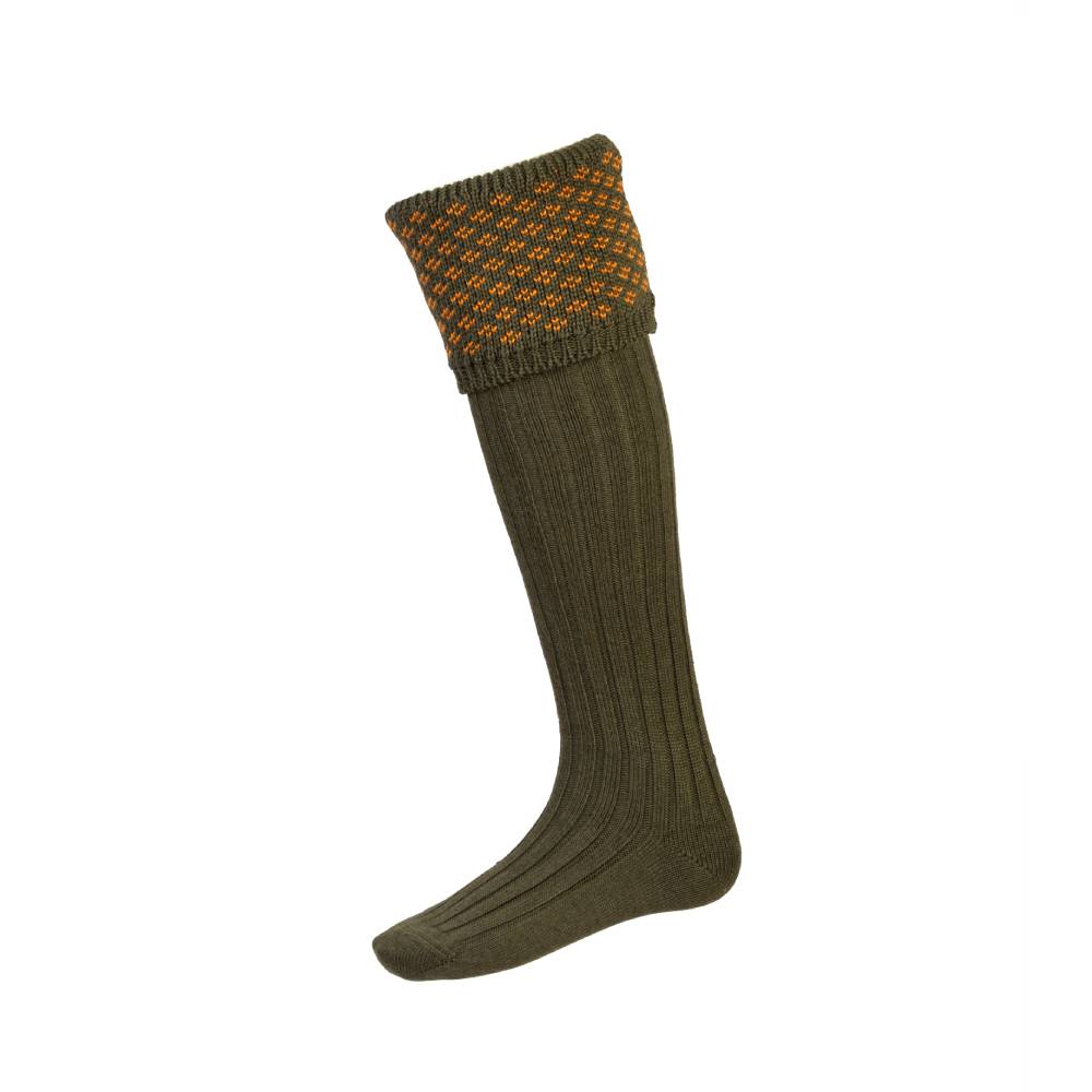 Green Socks with Yellow Pattern