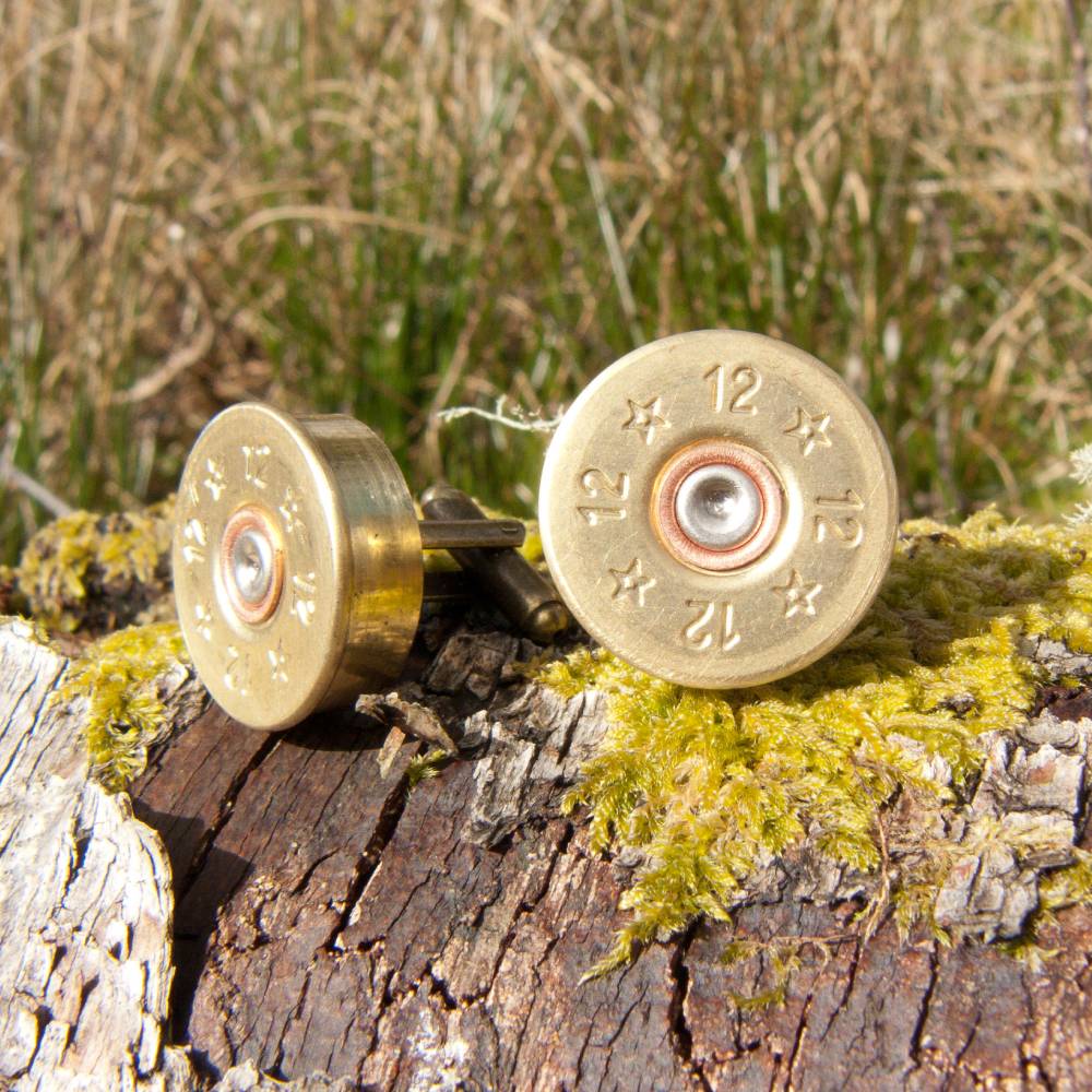 12 Gauge Cartridge Cufflinks in Brass