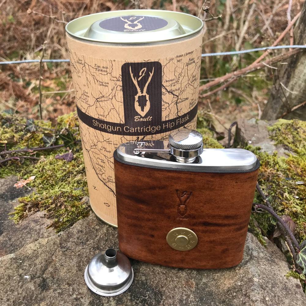 J Boult Designs Shotgun Cartridge Hip Flask Set
