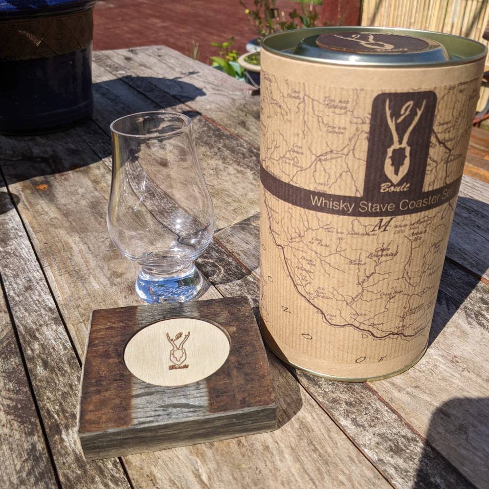 J Boult Designs Whisky Coaster & Glass Set