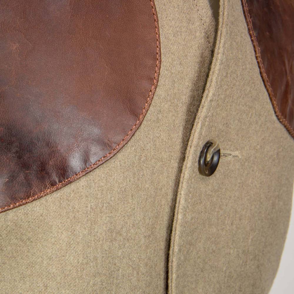 Stylish Wool Vest with Leather Shoulder Panels