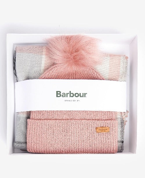 Barbour Dover Beanie & Hailes Scarf Gift Set
