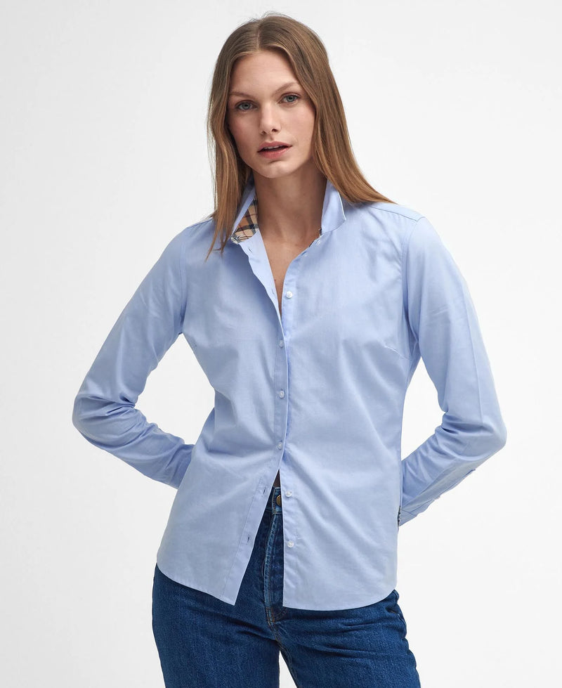 Barbour Derwent Long-Sleeved Ladies Shirt (Pale Blue/Hessian Tartan)