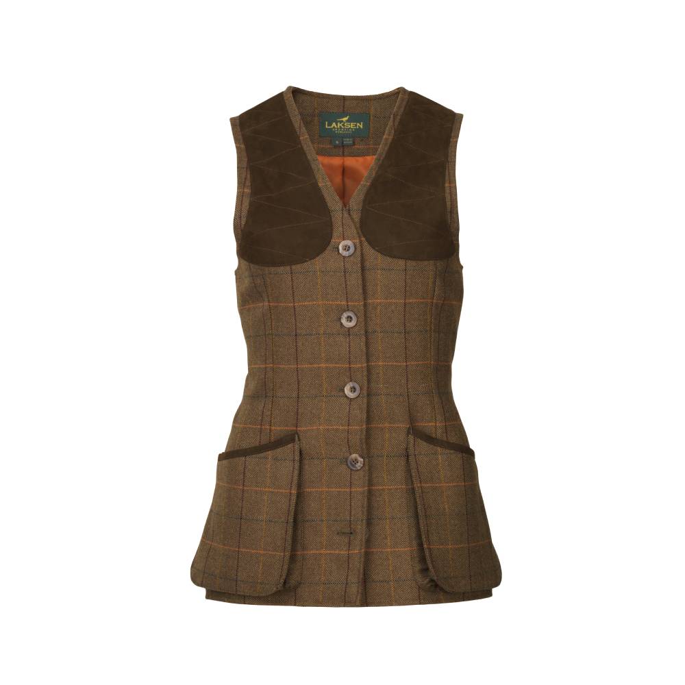 Brown Checked Shooting Vest for Ladies