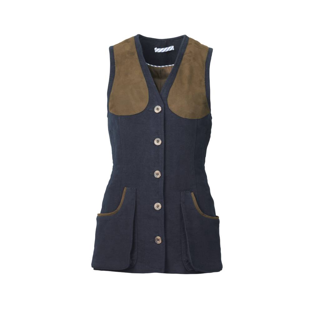 Navy Brushed Cotton Waistcoat for Women