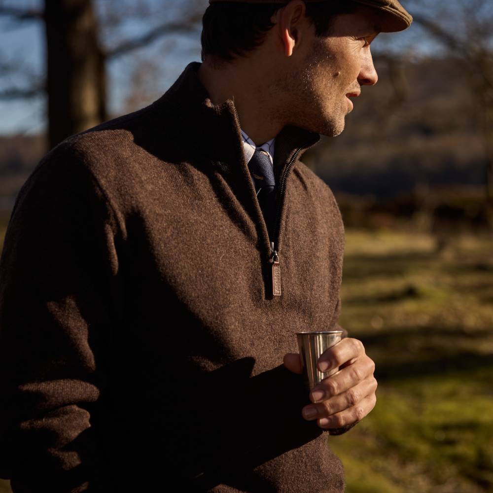 Chocolate Brown Lambswool Jumper for Men