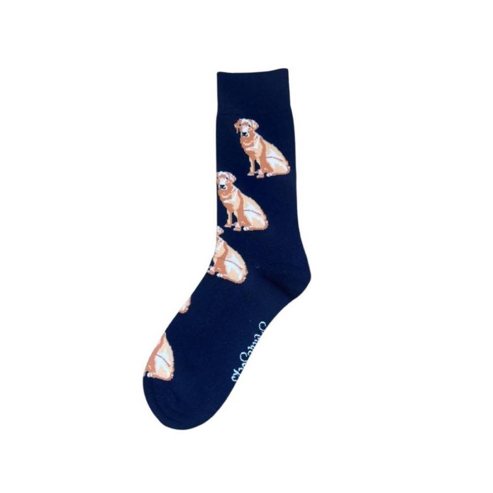 Navy Blue Socks with Dog Design