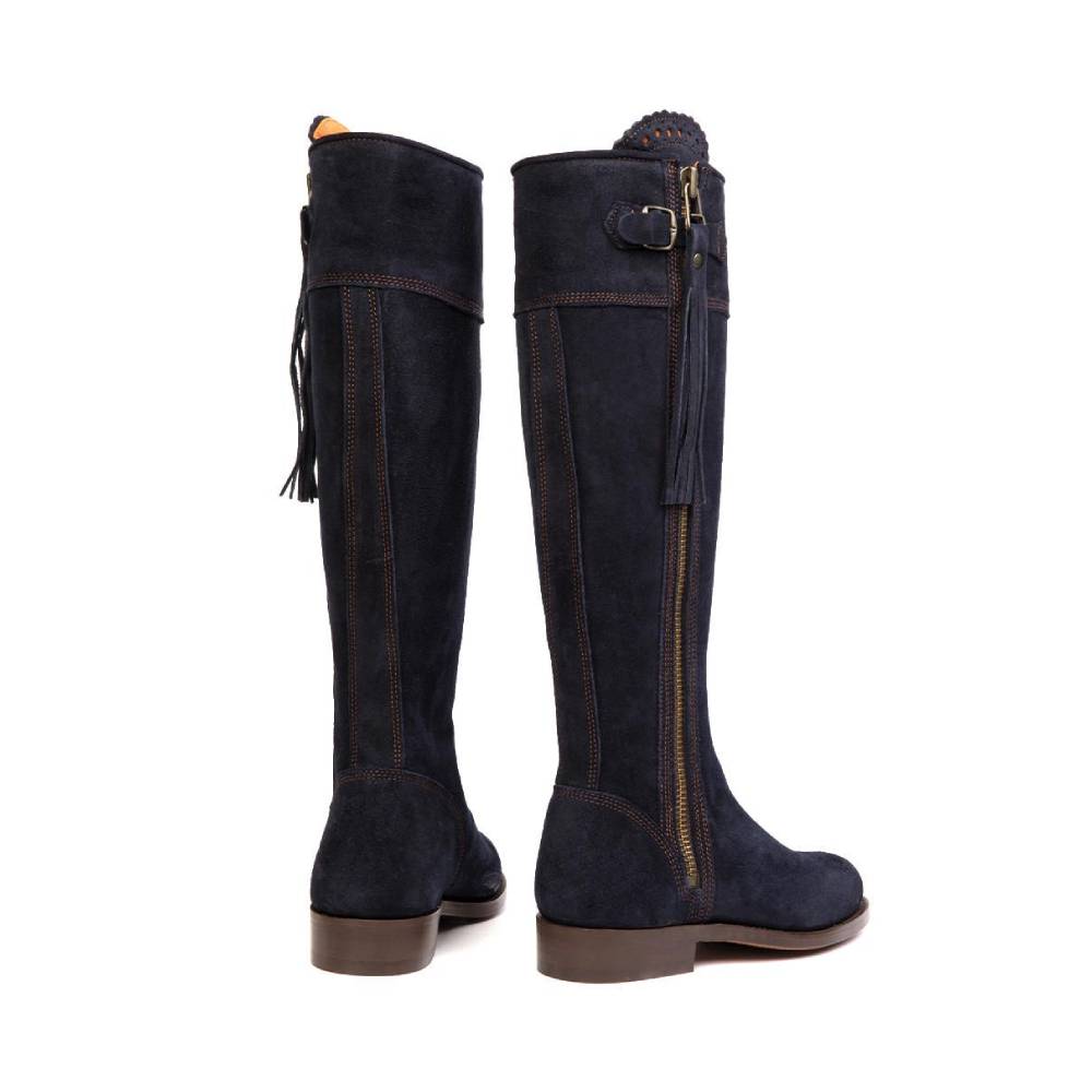 Penelope Chilvers Riding Oiled Suede Long Tassel Boot (Navy)