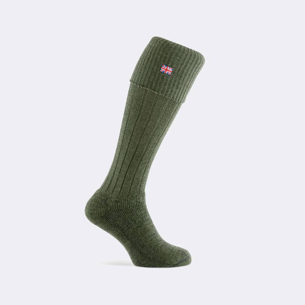 Pennine Union Jack Sock Olive
