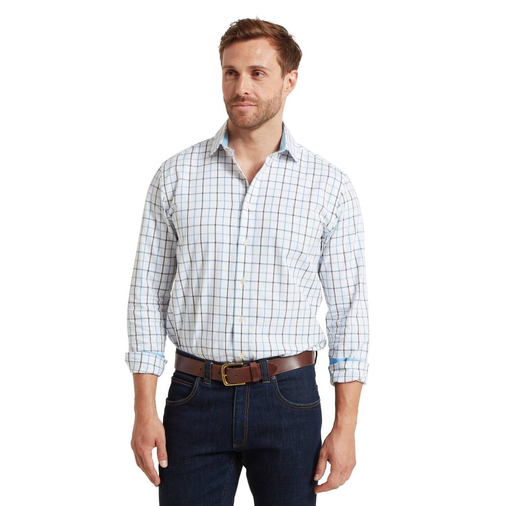 Peached Cotton Shirt in Mountain Blue