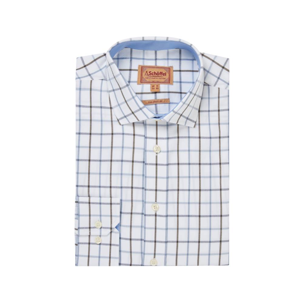 Blue Check Shirt for Men with Duo Cuff