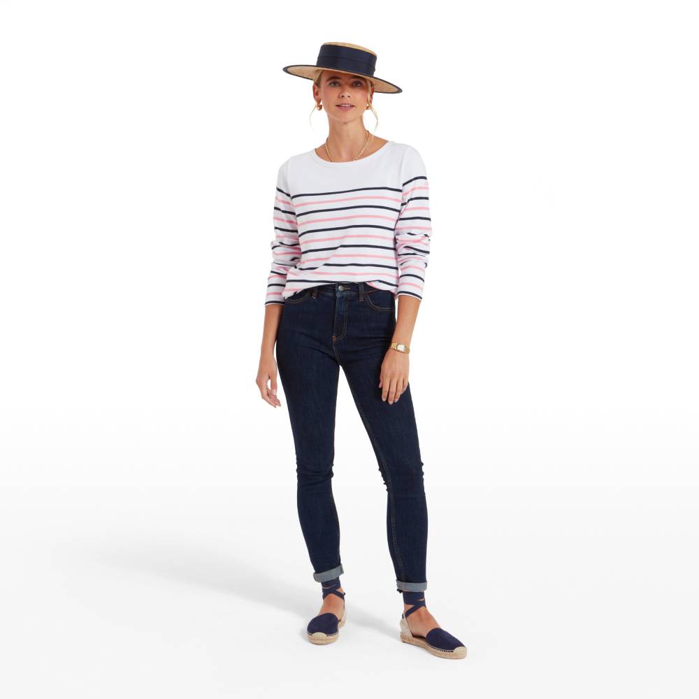 Schoffel Beauport Top (White/Navy/Flamingo)